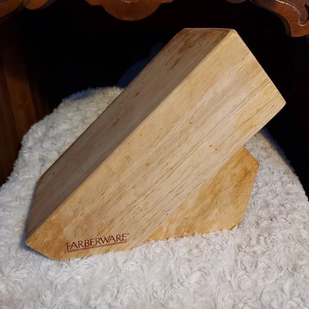Farberware 13 Slot Wooden Block Knife Countertop Holder Kitchen Culinary